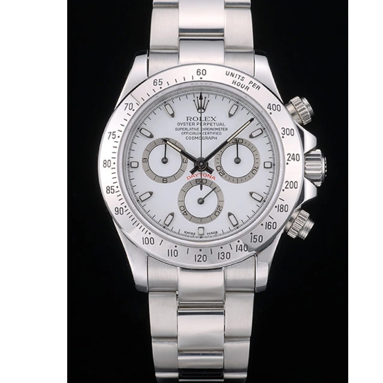 Aaa replica 80297 White Steel Daytona Rolex Swiss Bracelet Stainless Dial 0627